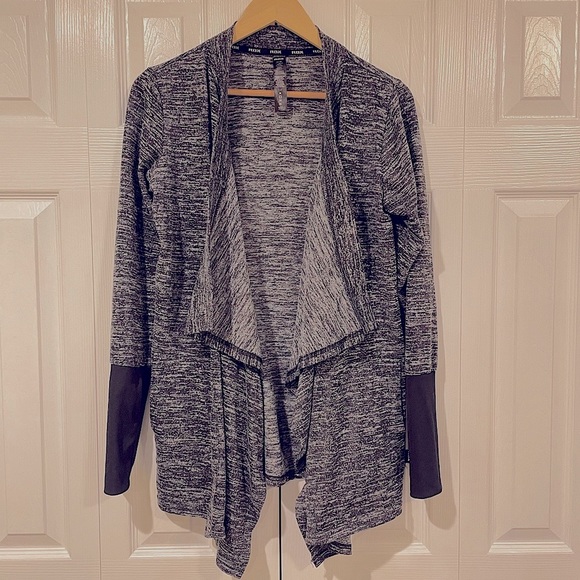 RBX Hacci Fly Away Long Sleeve Cardigan Grey/Black Size M - Picture 1 of 4